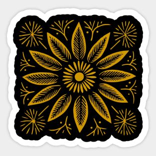 Lino Cut Flowers Sticker